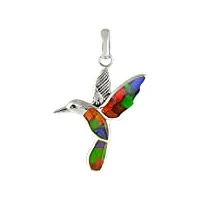 starborn pendentif ammolite colibri en argent sterling