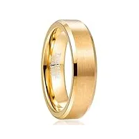 nuncad anneau en tungstène pour femme/homme en or,bague en carbure de tungstène de 6mm,parfaite pour mariage,fiançailles et événement,taille 70(22.3)