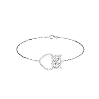 bracelet hibou serti de diamants ronds brillants 0,35 carat en platine 950