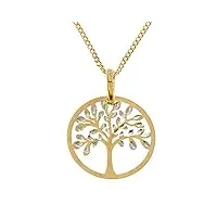 collier avec pendentif arbre de vie en or 9 carats avec chaîne de 45,7 cm et boîte cadeau à bijoux.