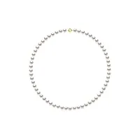 pearls & colors - collier rang de véritables perles de culture akoya rondes - origine japon certifiée - qualité aa+ - or jaune 18 carats - fermoir anneau ressort confort - bijou femme