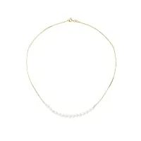 pearls & colors - collier - véritables perles de culture d'eau douce rondes 4-5 mm - qualité aaa+ - blanc naturel - disponible en or jaune et or blanc - bijou femme