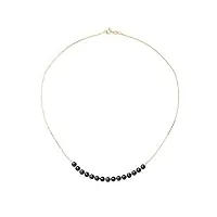 pearls & colors - collier véritables perles de culture d'eau douce ronde 4-5 mm - qualité aaa+ - black tahiti - disponible en or jaune et or blanc - bijou femme
