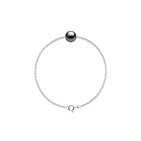 pearls & colors - bracelet véritable perle de culture de tahiti - qualité a+ - argent 925 millièmes - bijou femme