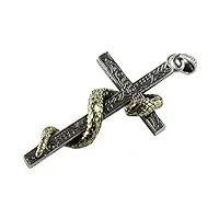 ordre des templiers serpents pendentif croix plaqué or 925 argent
