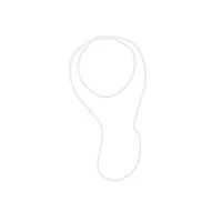 pearls & colors - sautoir véritables perles de culture d'eau douce semi-baroques - blanc naturel - qualité aaa+ - longueur 120 cm - bijou femme