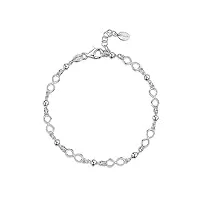 amberta bracelet en argent sterling 925 maille jaseron - modèle symbole du infini - Épaisseur 2.9 mm pour femme à la mode - longueur 17+3 cm
