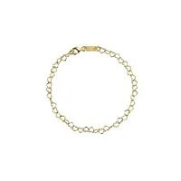 amberta allure bracelet coeurs en or 9ct pour femmes : or jaune réglable de 7,5 pouces