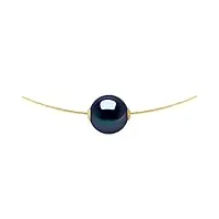 pearls & colors - collier prestige véritable perle de culture d'eau douce ronde 10-11 mm - qualité aaa+ - disponible en or jaune et or blanc - bijou femme