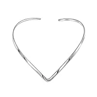 bling jewelry collier ras-de-cou simple et basique en forme de v pour les femmes en argent 925 ajoutez votre pendentif 3.5mm