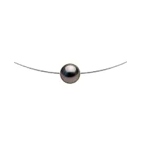 pearls & colors - collier véritable perle de culture de tahiti ronde 8-9 mm - qualité a+ - disponible en or jaune et or blanc - bijou femme