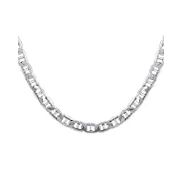 silvego – tttmar6n – collier mixte - argent sterling 925 – chaîne type marine - largeur 6 mm