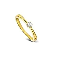 miore bague pour femmes bague de fiançailles solitaire avec diamant 0.09 ct en or jaune 9 carat / 375 or, bijoux
