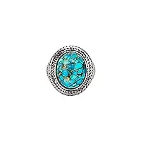 orus bijoux - bague homme argent turquoise bouddha - taille : 56cm