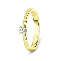 miore bague pour femmes bague de fiançailles solitaire avec diamant 0.10 ct en or jaune 14 carat / 585 or, bijoux