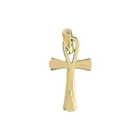 holyart pendentif croix de la vie or brillant 18k 2,2 gr