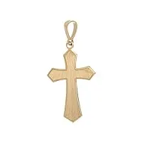 holyart pendentif croix or jaune 18k satiné effet bois 0,9 gr