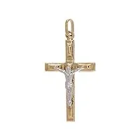 holyart croix pendentif segments or bicolore 750/00 1,25 gr