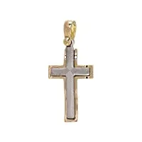 holyart croix pendentif bicolore or 18k 3,25 gr