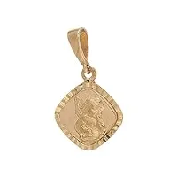 holyart pendentif médaille carré ange or jaune 750/00 0,75 gr