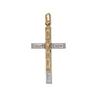 holyart pendentif croix bicolore imprimée or 18k 1,1 gr