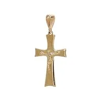 holyart pendentif croix plaque christ or 18k 0,85 gr
