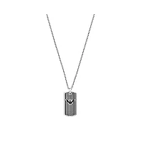 emporio armani collier pour hommes, longueur : 525mm, taille pendentif : 32x16x2mm collier en acier inoxydable argenté, egs2724040