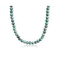 coai collier perle pierre turquoise africaine symbole de longévité homme femme 55cm
