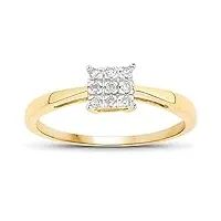 la collection de bagues en diamant: belle bague de fiançailles diamant solitaire"look" en or jaune, taille de bague 53