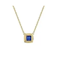anazoz collier or 18 carats, pendentif carré simple rubis, série bijoux fine