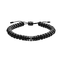 armani exchange bracelet pour homme , longueur intérieure : 185-235mm, taille id : 18x8mm bracelet noir semi-précieux, axg0056001