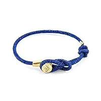 anchor & crew bracelet dundee or jaune 9ct et cuir raie pastenague bleu azur - homme - taille unique