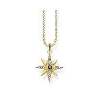 thomas sabo collier royalty étoile dorée en argent sterling 925, longueur 40-45 cm, 45 cm, argent sterling, sans objet