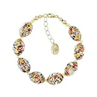 venetiaurum - bracelet femme avec perles en verre original de murano et argent 925 - fabriqué en italie certifié, n, argent sterling, verre de murano