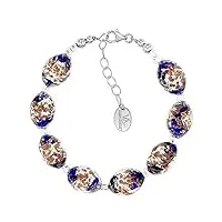 venetiaurum - bracelet pour femme avec perles en verre d'origine de murano et argent 925 – fabriqué en italie certifié