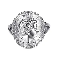 bobijoo jewelry - bague femme cintrée pièce one 1 penny elizabeth ii acier inoxydable 316l argenté - 63 (10 us)