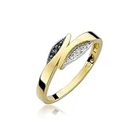 lumari gold ring4you2 bague de fiançailles en or blanc 585 14 carats avec diamants noirs naturels