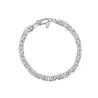amberta bracelet maille royale carré pour femmes en argent 925/1000: 19 cm
