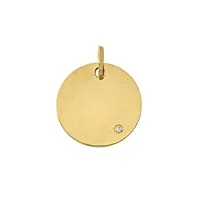brillaxis pendentif médaille avec diamant or jaune 9k