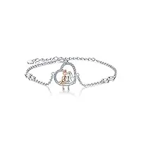 vonala bracelet en argent sterling 925 en forme de cœur avec cristaux, symbole de l'infini, bijou d'amitié pour noël, anniversaire pour femmes et filles