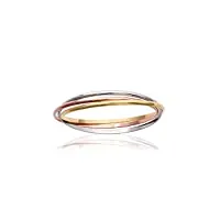 tata gisèle bracelet jonc rigide - 3 joncs entrelacés en plaqué or, plaqué or rose et argent - 3 couleurs - sache velours offert