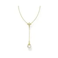 thomas sabo collier pour femme avec perle et étoile en argent sterling 925, 40,00-45,00 cm, métal, non applicable