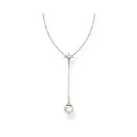 thomas sabo collier pour femme avec perle et étoile en argent sterling 925, 40,00-45,00 cm, métal, non applicable