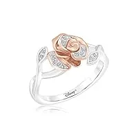 disney enchanted belle's rose diamond fashion ring 1/20ctw - size 7.5
