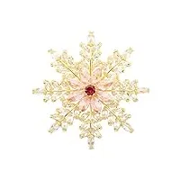 kristland elégant flocons de neige femme broche pin fleur prong Étincelle zircon cubique mariages pendentif plaqué or blanc foulards tenues