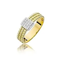 bague de fiançailles pour femme - en or jaune 585 14 carats - diamant naturel véritable