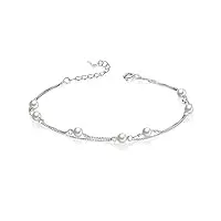 van chloé bracelet de perles d'argent pour les femmes en argent sterling 925 bracelet plaqué or blanc cadeau de bijoux pour les adolescentes