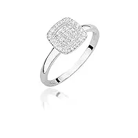 bague de fiançailles pour femme - en or blanc 585 14 carats - diamant naturel véritable