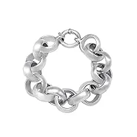 silverly .925 argent sterling electroformage bracelet à maillons de chaîne à boucle femmes, 21 cm
