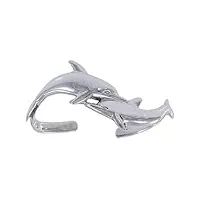 bracelet rigide ajustable deux dauphins